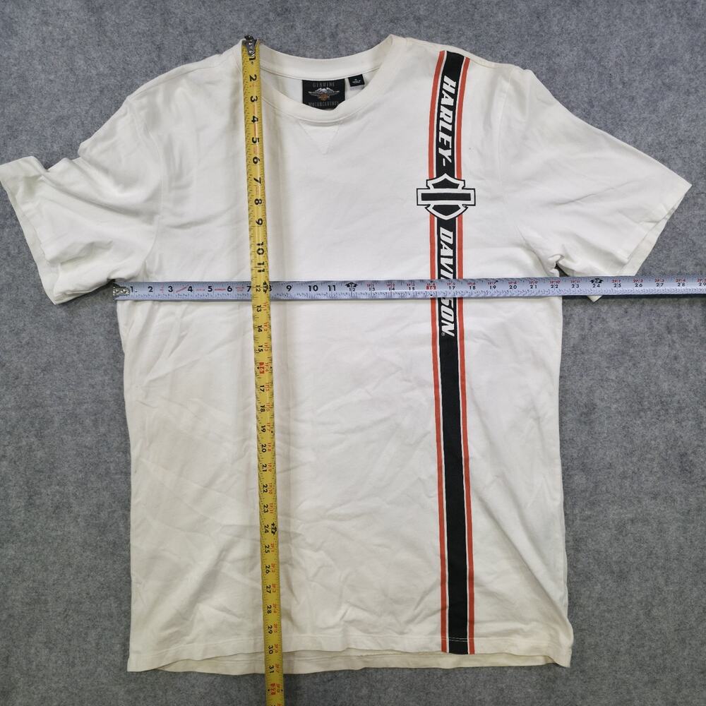 Harley Davidson Motorcycles T Shirt Mens XL White Vertical Stripe Bar Shield Tee - Picture 6 of 9